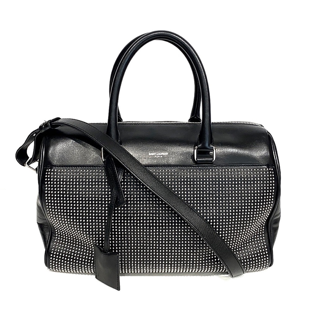 SAINT LAURENT
Calfskin Studded Classic Duffle MM